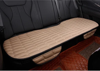 beige rear 1pcs Подушка для автомобильного сиденья, четыре сезона, чехол для автомобильного сиденья, шелк льда, лето, переднее, заднее сиденье, коврик, покрытие, нескользящие накладки, подушка для стула - Название цвета: beige rear 1pcs