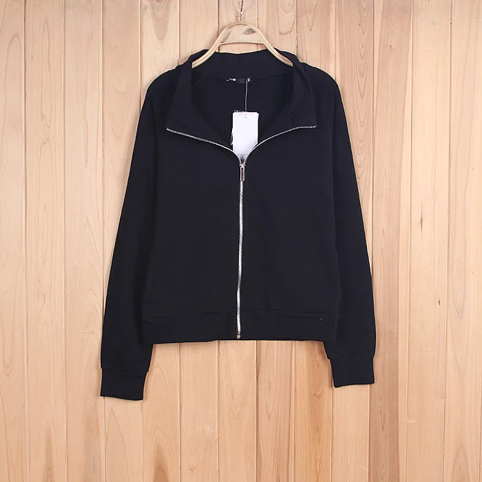 

Vogue Casaco Feminino Womens Autumn Casual Jackets Ladies Back Print Zipper Stand Collar Long Sleeve Basic Jacket Coat Outwear