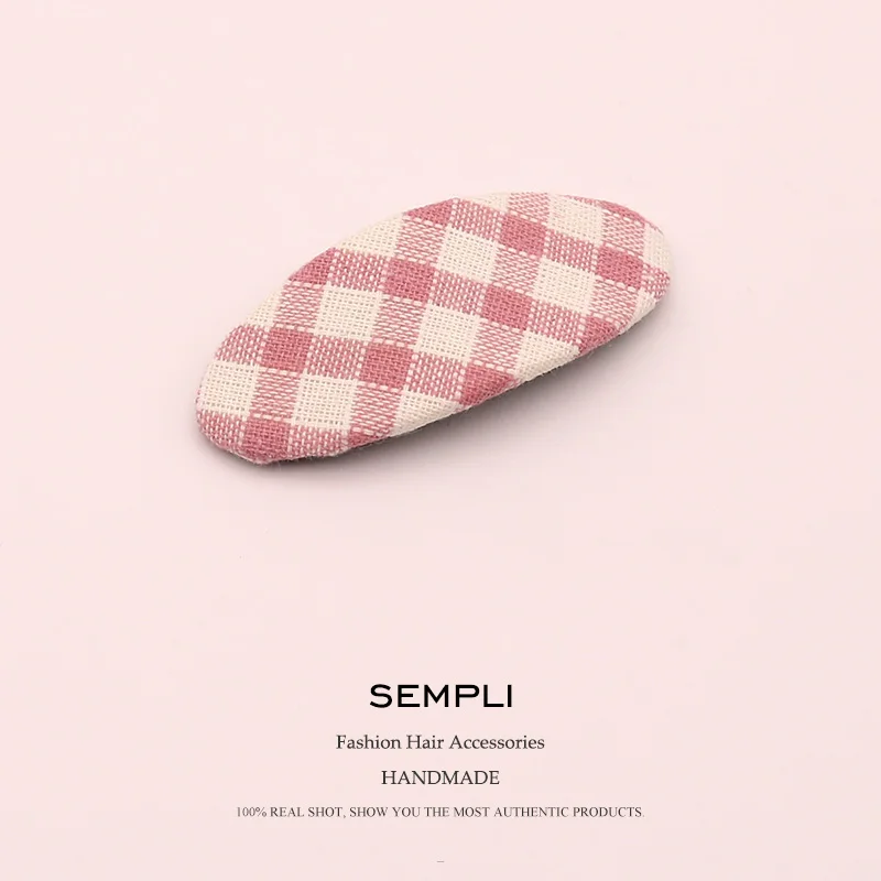 Заколка для волос Sempli в клетку женская Милый хлопковый зажим заколка-Боб