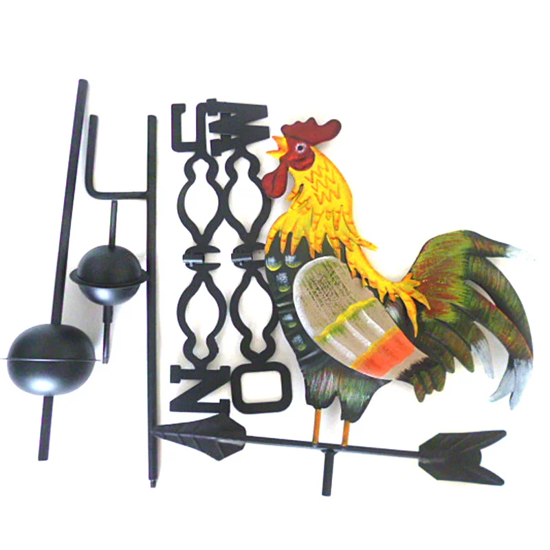 Металлические погодные Лопасти С украшение «петух» петух атмосферные садовый декор для патио Легкая установка RT99