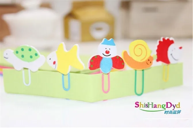 

kawaii cartoon animal Wooden Clips for Bookmark School Supplies Stationery