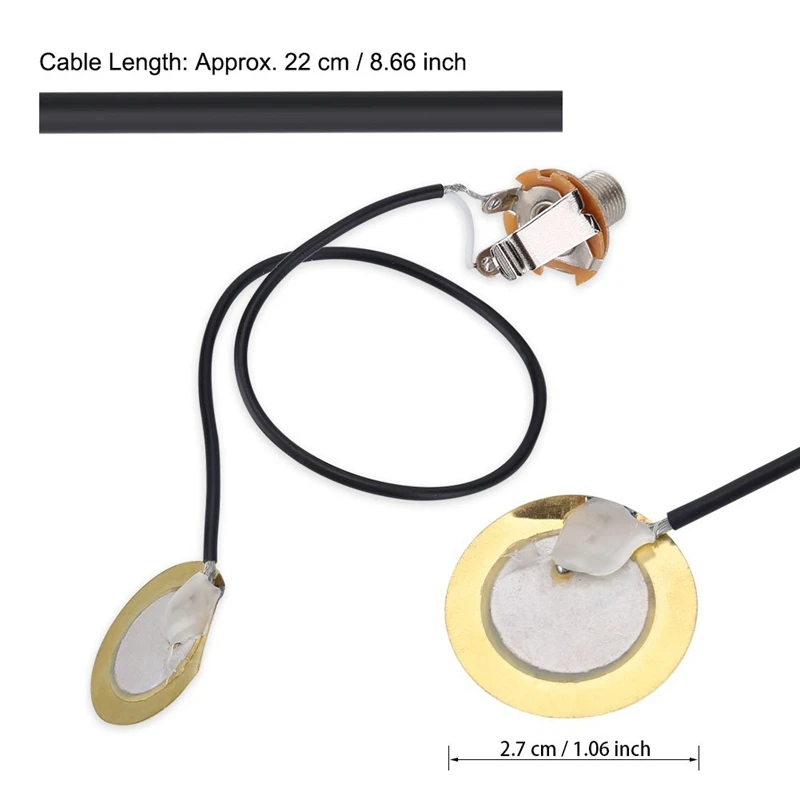 Acoustic Guitar Transducer Pre-Wired Amplifier Piezo Jack Pickup Accessory | Спорт и развлечения