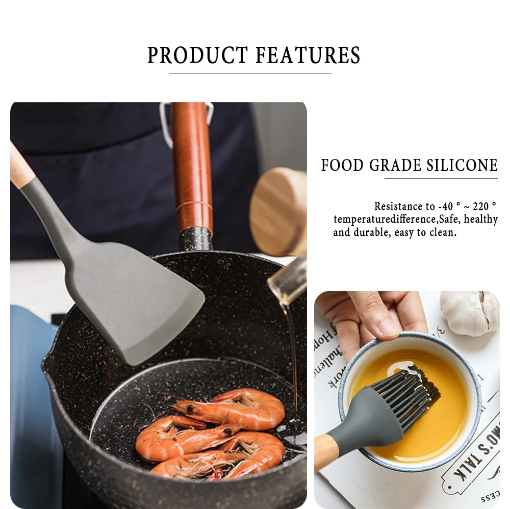 Цин 7 шт./компл. кухонные принадлежности силиконовая лопаточка термостойкие суп