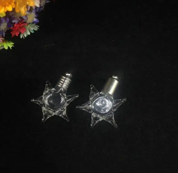

50pcs starfish shape metal cap with rubber plug glass vial pendant glass Essential oil perfume rice bottle locket necklace charm