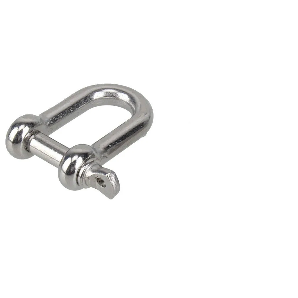 

304 Stainless Steel M4 Screw Pin Chain D Dee Shackle Hardware Rigging 1pcs