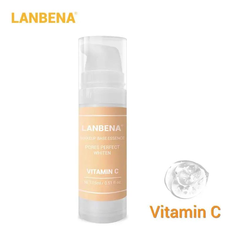 Vitamin C LANBENA основа для макияжа, сыворотка, Праймер, макияж, эссенция для лица, сужение пор, увлажнение и контроль жирности, Осветление ЛИЦА, косметика для ухода за кожей - Цвет: Vitamin C