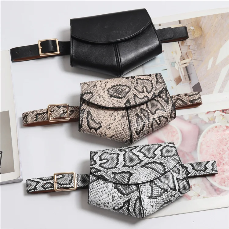 Новинка 2019 седельная сумка многоугольная женская змеиная поясная дамская на