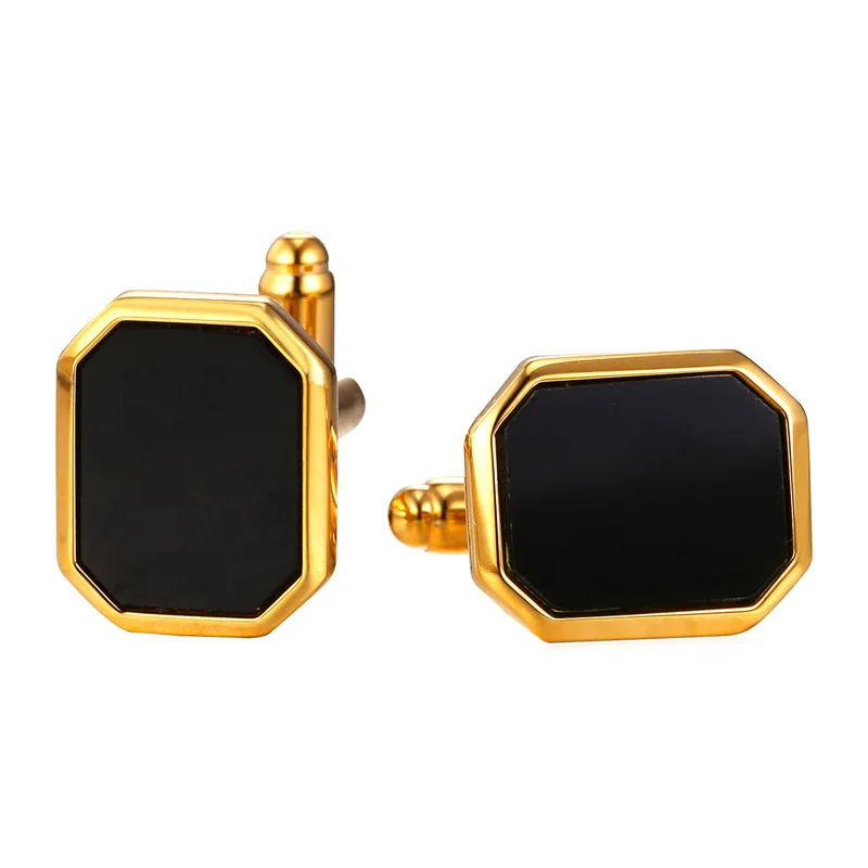 Уникальный дизайн мужские запонки желтое золото/серебро с эмалью для мужчин
