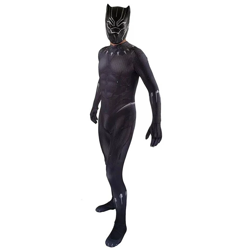 Костюм для косплея из фильма «T'Challa», костюм для детей и взрослых, Костюм черной Пантеры, боди, костюм на Хэллоуин, комбинезон, нарядный бальный костюм