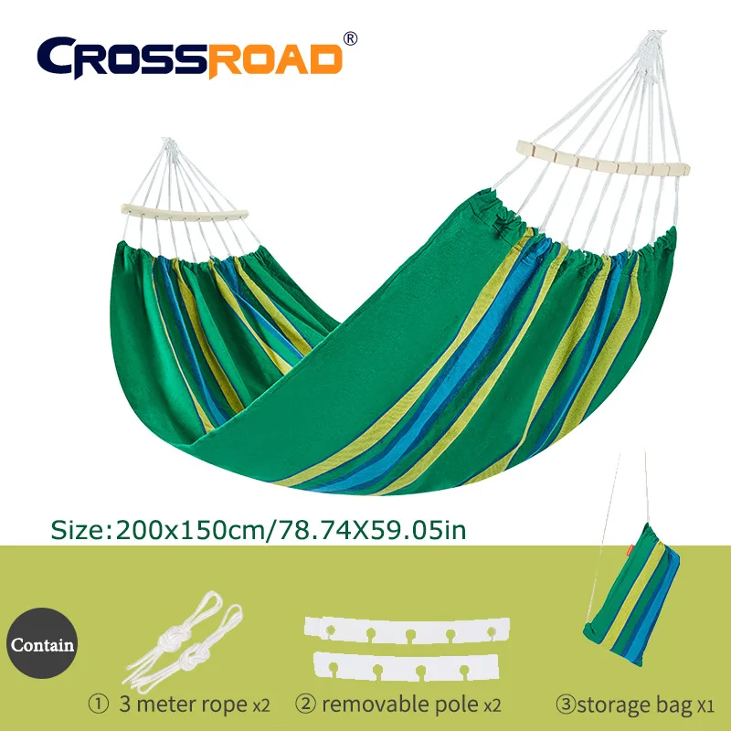 200x150cmGreenstick Высокое качество 200x150 см гамак со съемной палкой двойные садовые качели спальная кровать открытый кемпинг подвесное кресло портативный - Цвет: 200x150cmGreenstick