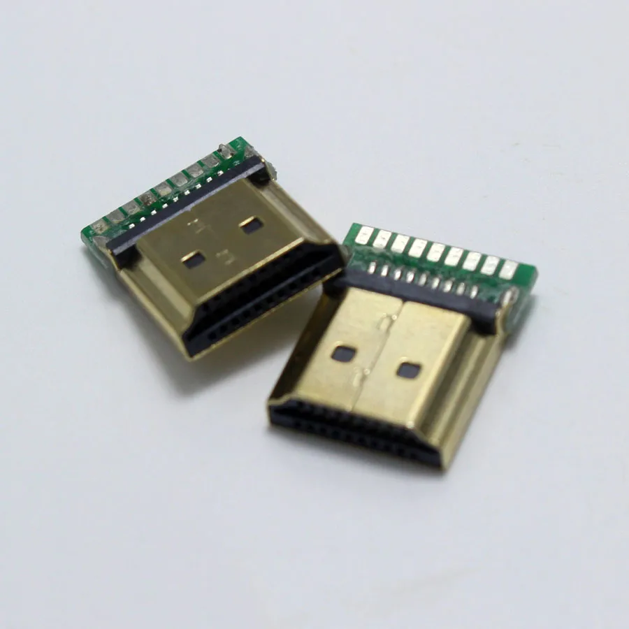 EClyxun 1 шт. позолоченный стандартный штекер HDMI типа А с печатной платой 19P разъем (1