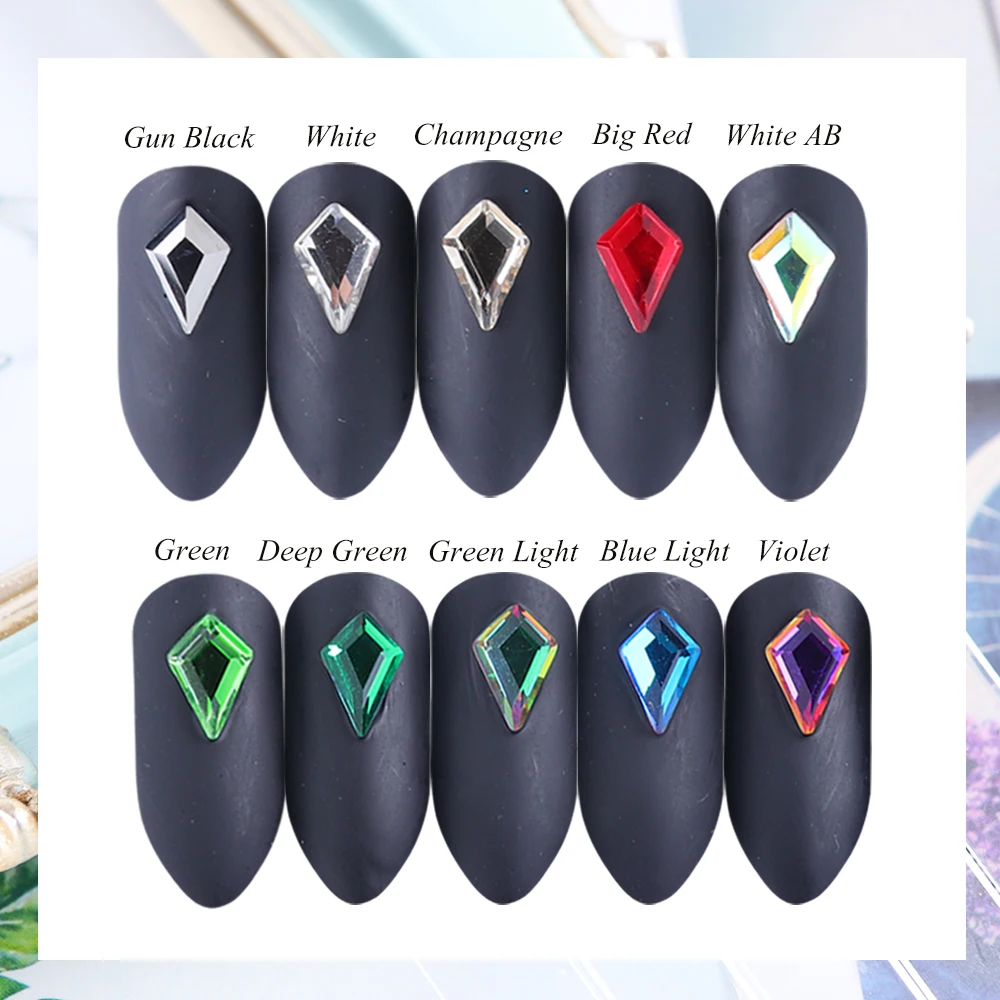10 шт. Стразы ab crystal Diamond золотые наклейки для ногтей-задняя блеск страз драгоценного камня украшения ваших ноготков, 3D Подвески Ювелирные изделия CH739-1