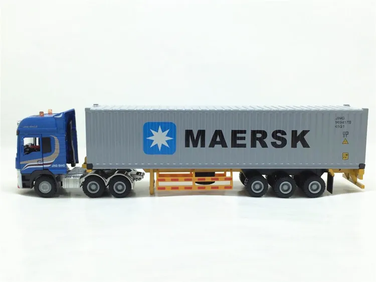 Высокая моделирования сплава инженерные транспортные средства Maersk полу-установленный Контейнер грузовой логистики модели грузовиков игрушки 1:50