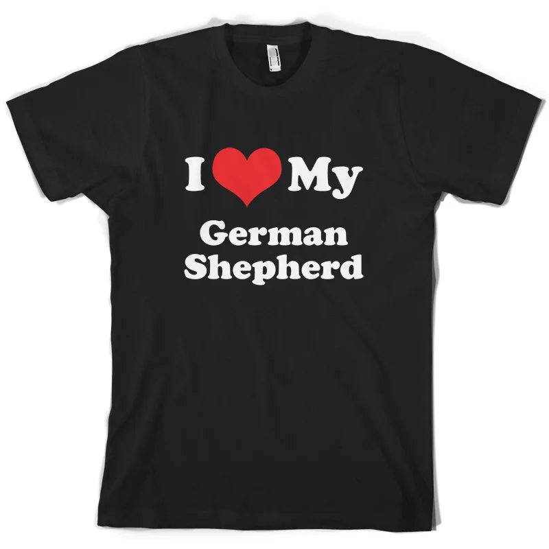 I Love My German Shepherd-Мужская футболка-10 цветов-Dog-Puppy-Alsation футболка с короткими рукавами