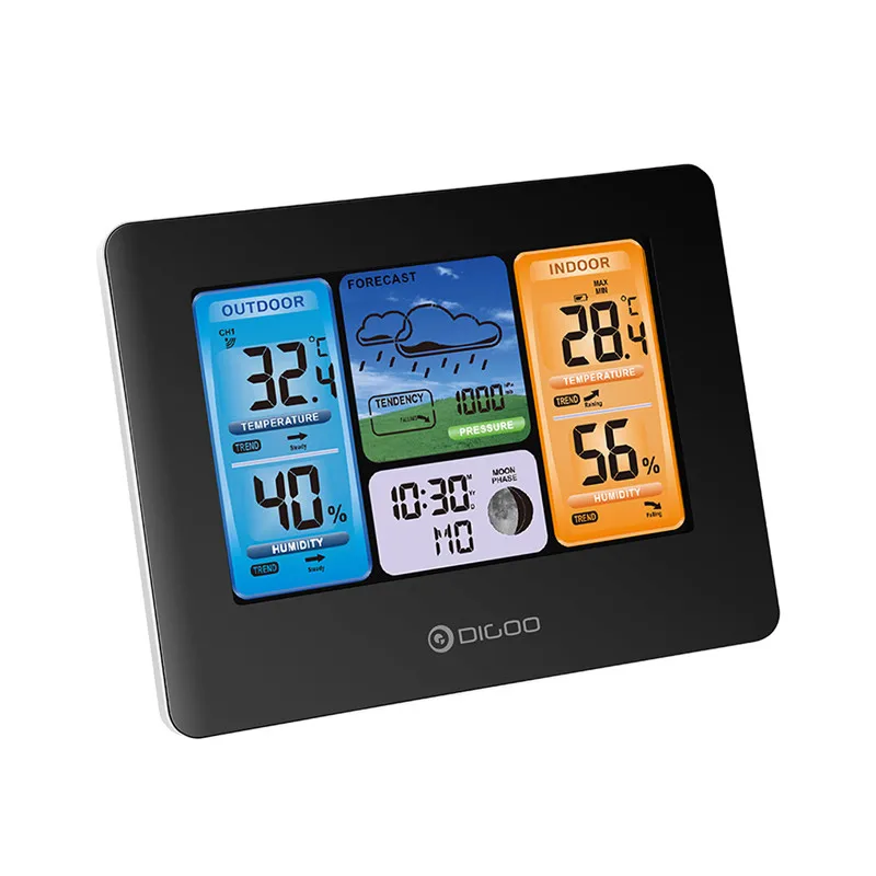 Умная Метеостанция Digoo беспроводная погодная станция с цветным экраном Wi Fi