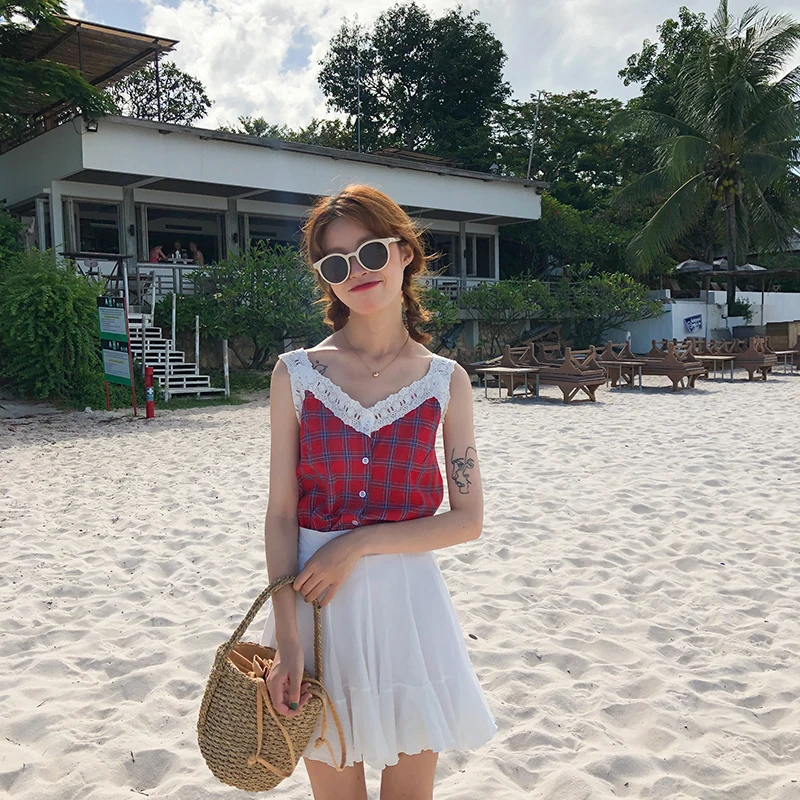 Женская юбка Kawaii летняя новая с эластичной резинкой на талии для колледжа