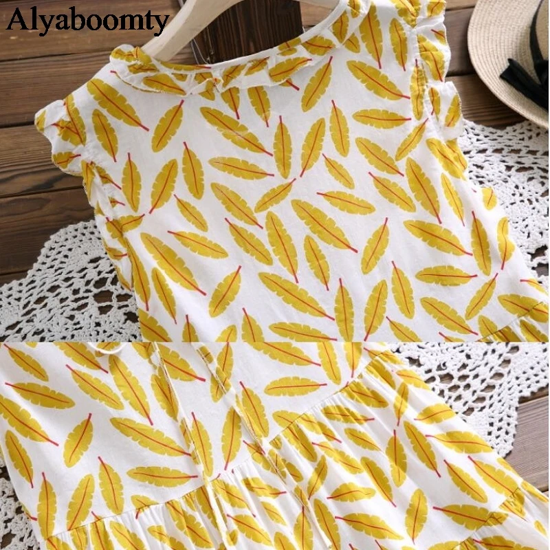 Японский Мори девушка летнее женское милое Многоуровневое платье желтый лист