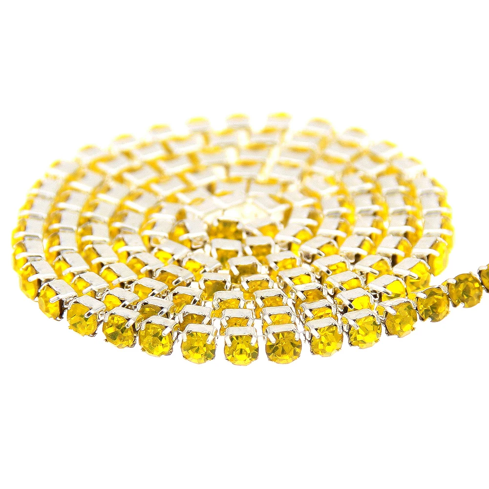 Пришивные стеклянные стразы без горячей фиксации цитрин Стразы Серебряная