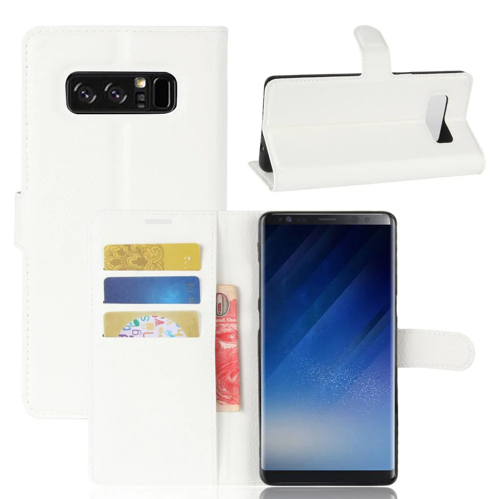 30pcs/lot free shipping Lychee wallet leather PU+TPU cover case card holder for Samsung galaxy note 8 | Мобильные телефоны и