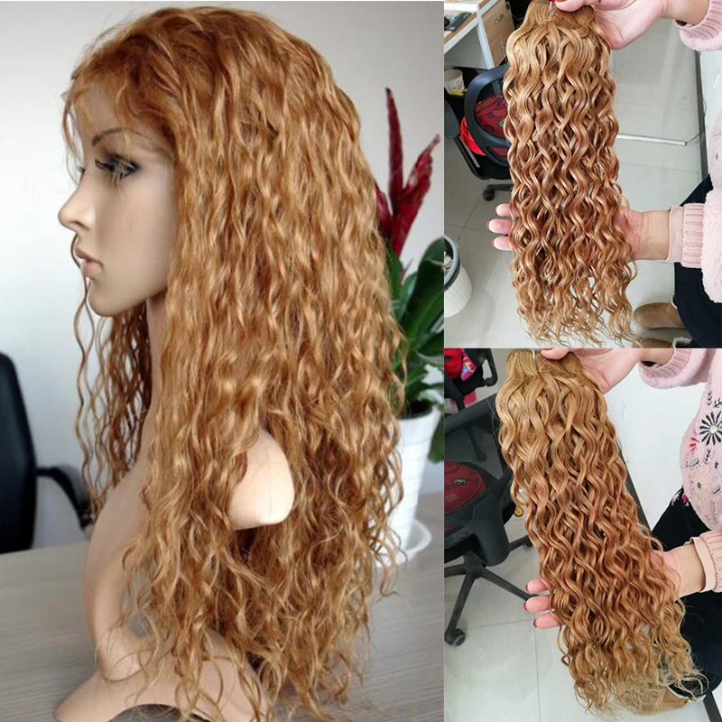 

Honey Blonde 27 Water Wave Peruvian Hair 3 Bundles With Closure Blonde 100 Human Hair Bundles With Closure Pinshair Remy Hair