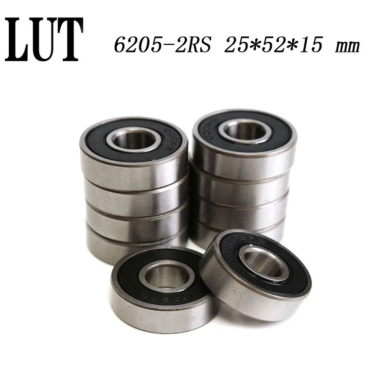 2 шт. шарикоподшипник с глубоким желобом высокое качество 6205 2RS 6205RS RS 25x52X15 мм