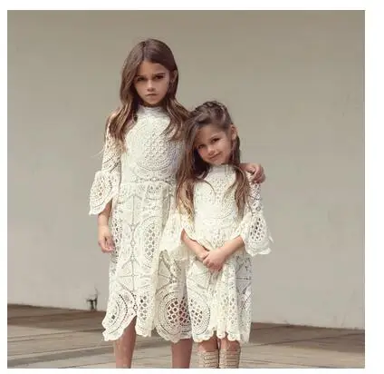 Girl's Fashion Long Princess Dresses 2017 Autumn Sleeve Lace Vintage A-line Preppy Style Kids Party dress Children's Dress | Детская
