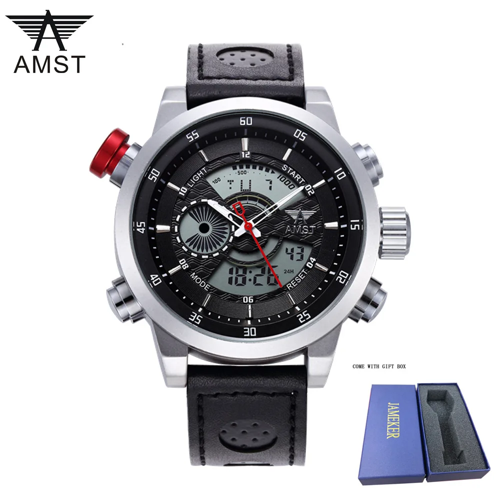 AMST новые мужские часы синие спортивные светодиодный цифровой 50 м
