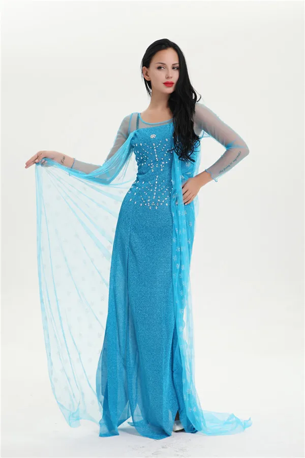 

FREE SHIPPING Adult Snow Queen Costume Party Dress Skirt Princess Cosplay size S-2XL