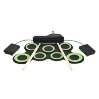 portable roll up drum with drum pads pedals timbres demonstration songs rhythms kids home entertainment general music practice