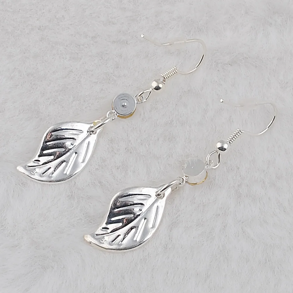 Модные Серебряные длинные серьги уникальные из натуральных листьев для женщин