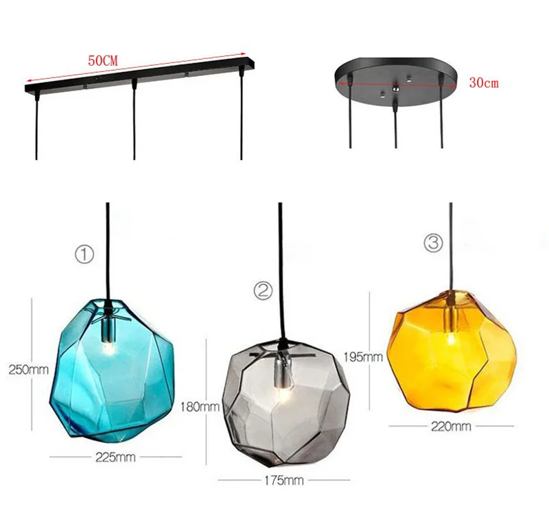 Светодиодный подвесной светильник из хрустального стекла 3 шт.|led pendant light|pendant