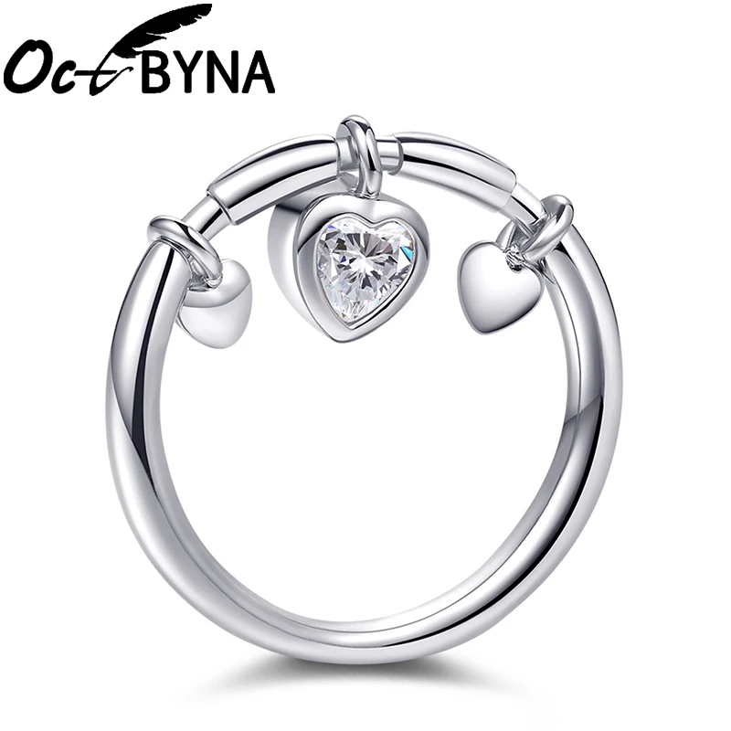Octbyna новые модные милые дизайнерские Висячие перстни в форме сердца для женщин