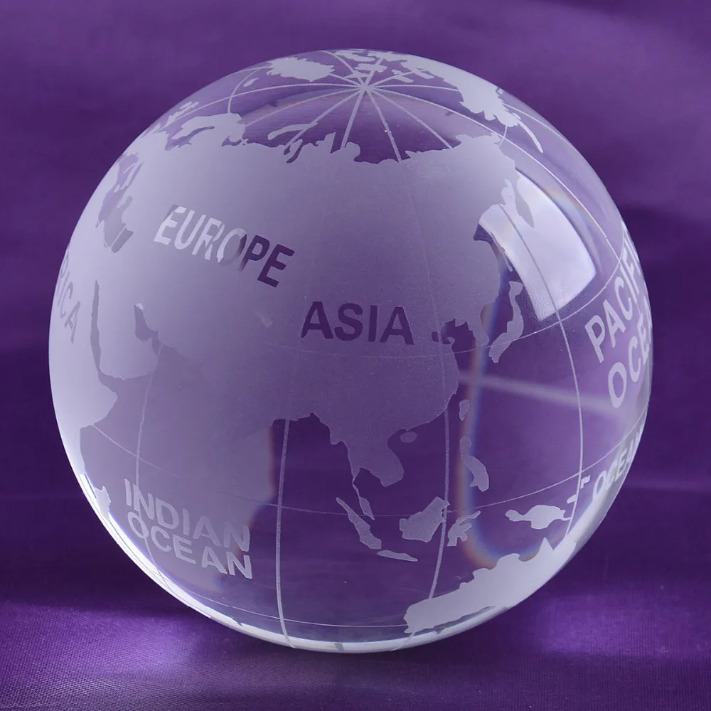

2018 hot sell 100mm clear k9 crystal globe ball with alloy base quartz crystal ball spheres