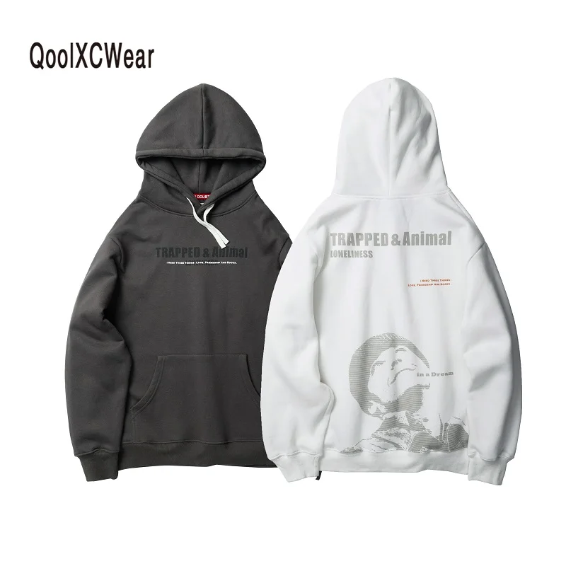 QoolXCWear пуловер с буквенным принтом толстовки для мужчин/женщин Повседневная