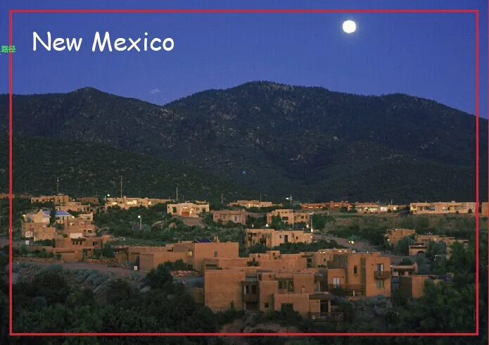 Дорожные магниты для холодильника 78*54 мм туристические жесткие Moonrise Over Santa Fe