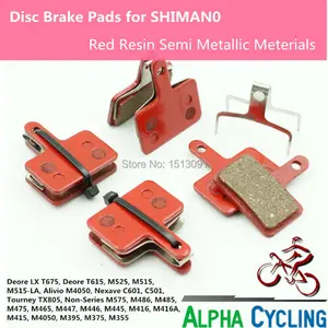Велосипедные дисковые Тормозные колодки для SHIMANO M375, M395, M486, M485, M475, M416, M446, M515, M445, M525, дисковые тормоза красного цвета, 4 пары