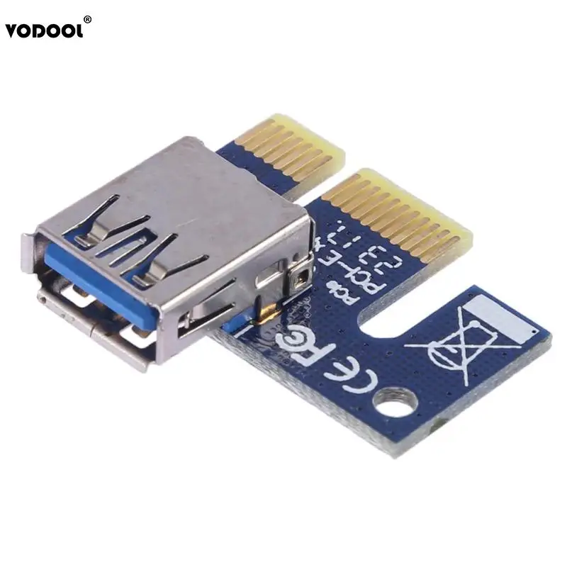 VODOOL 6Pin PCIE PCI E Express Riser Card 1X к 16X USB 3 0 конвертер кабель адаптер SATA для майнинга
