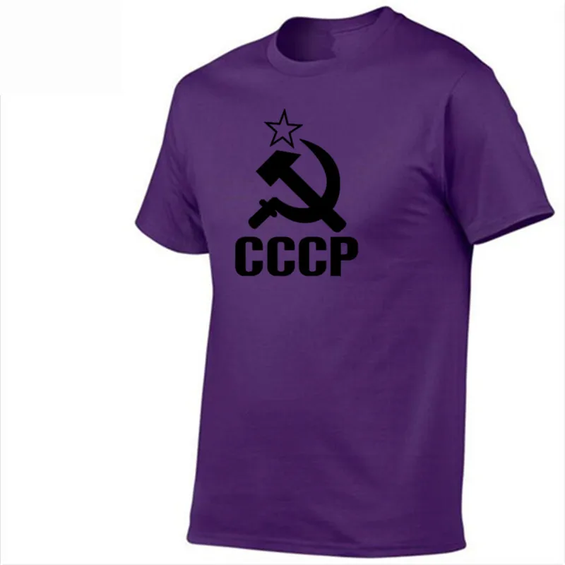 21 Purple Футболка для спортзала WINER CCCP, Мужская футболка с коротким рукавом, футболки из хлопка с круглым вырезом - Цвет: 21 Purple