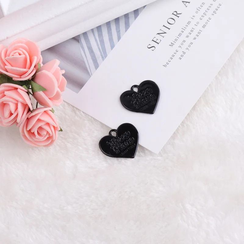 10pcs Spray Painted Candy Heart Alloy Enamel Charms Bracelets DIY Design Pendant For Earring Jewelry Accessories YZ437 | Украшения и