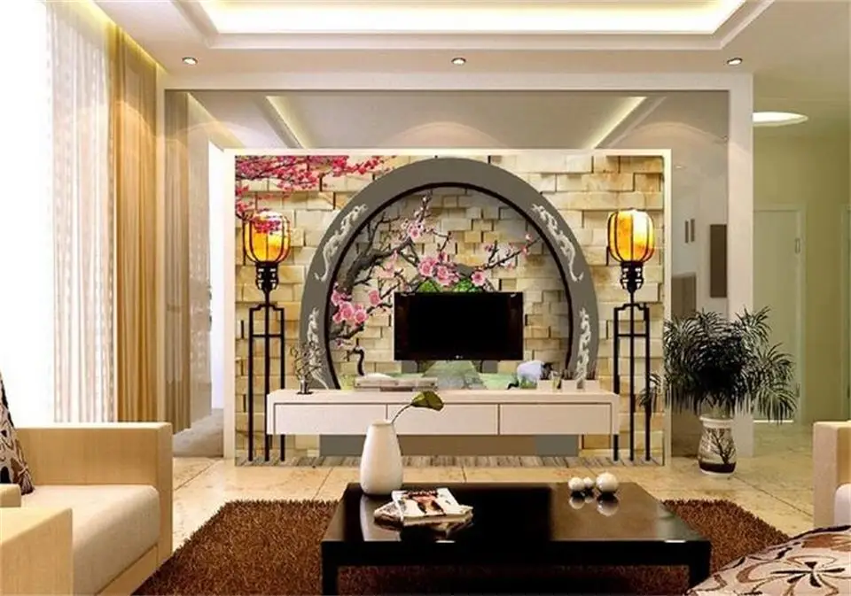 3d wallpaper photo custom livingroom mural Chinese garden landscape painting sofa TV background non-woven wall sticker | Обустройство