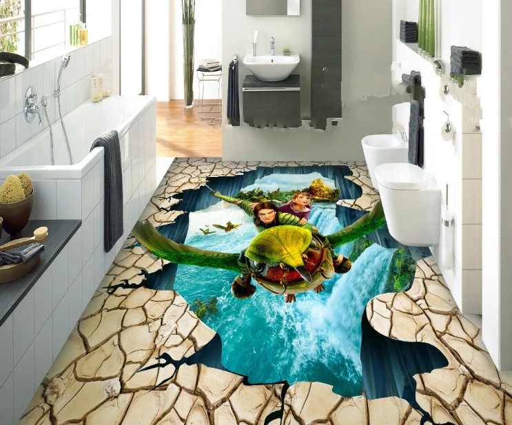 

[Self-Adhesive] 3D Fantasy Movie Poster 4 Non-slip Waterproof Photo Self-Adhesive Floor Mural Sticker WallPaper Murals Print