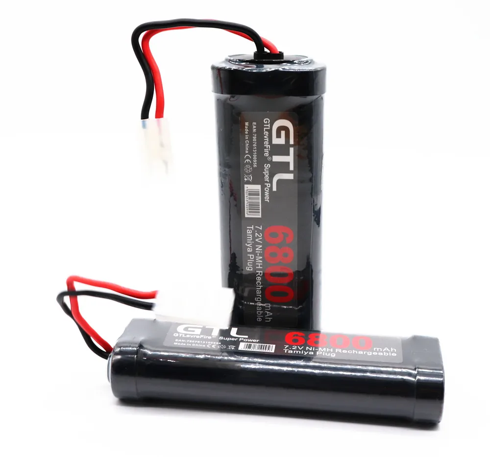 /Nueva 7,2V batera 6800 mAh Ni-MH Paquete de bateras para RC coche Camin Buggy Barco tanque Ni-MH bateras Gris La cena de
