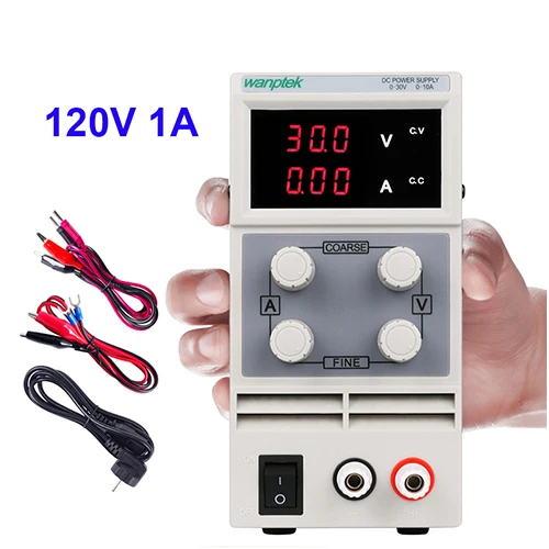 KPS1201D (120V 1A) DC Lab Регулируемый источник питания лаборатория 30 в 10A импульсный настольный источник цифровой стабилизатор напряжения регулятор тока DC 3010D - Цвет: KPS1201D (120V 1A)