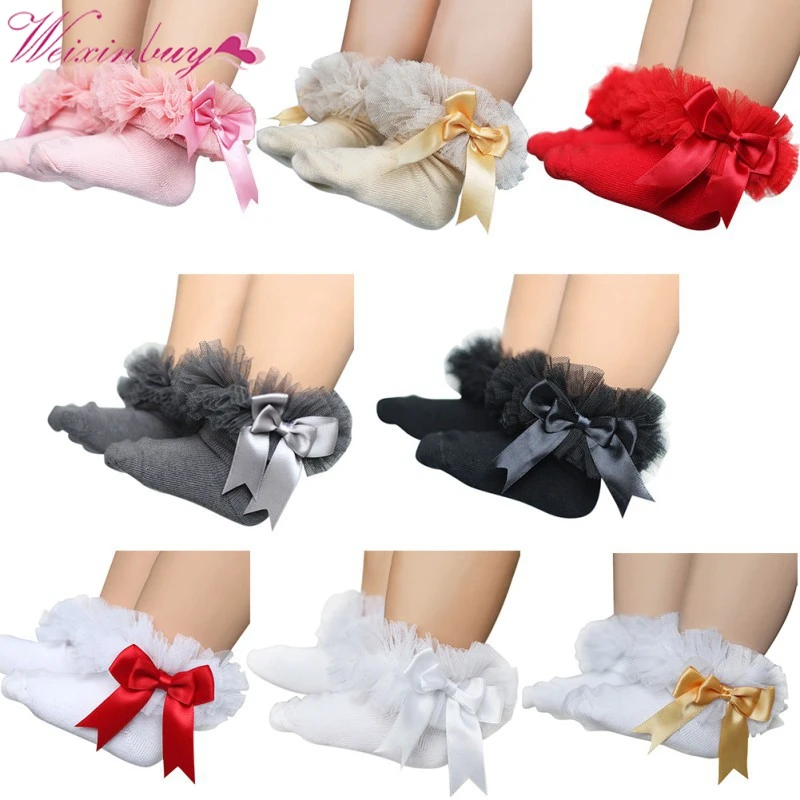

Lace Floral Baby Socks 0-5 Years Toddlers Infants Cotton Ankle Bow Socks Baby Girls Princess Socks