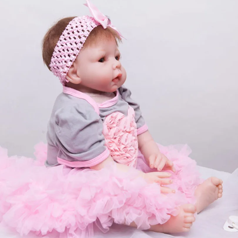 Кукла реборн силиконовая Мягкая 55 см 22 дюйма|baby girl doll toy|doll toysgirl toy |