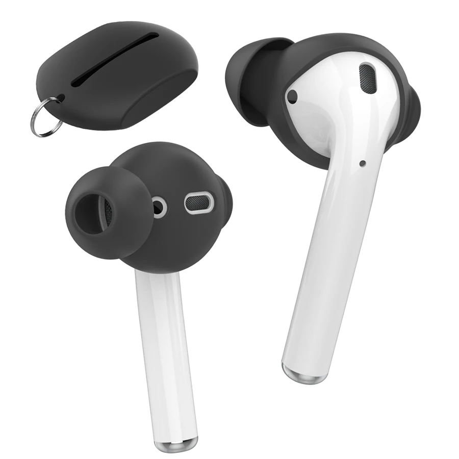 black Чехол для наушников Airpods 2+ защитный чехол для наушников Earpod Airpods 2 - Цвет: black