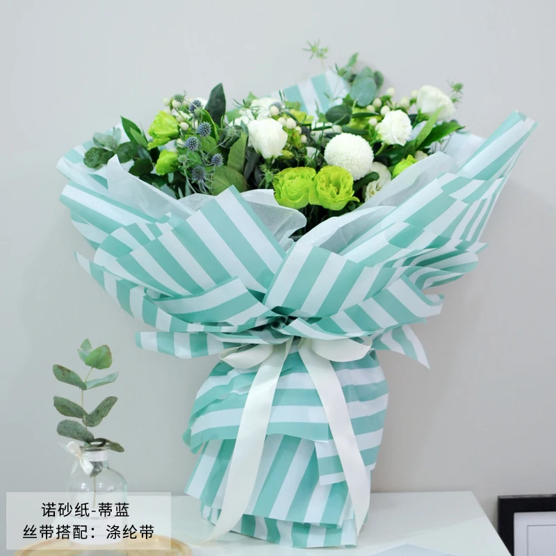

10pcs 60x60cm New Korean Vertical Stripe Flower Packing Paper Bouquet Gift Wrapping DIY Waterproof Florist Materials