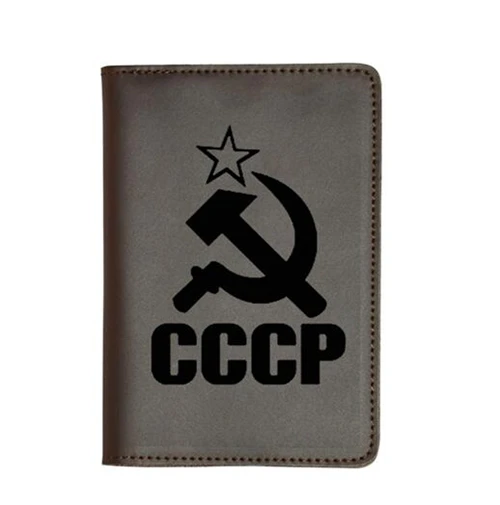 brown 4 Кожаный Органайзер для паспорта с гравировкой, дорожный кошелек, держатель для кредитных карт, двуглавый орел, русская Обложка для паспорта и кошелька - Цвет: brown 4