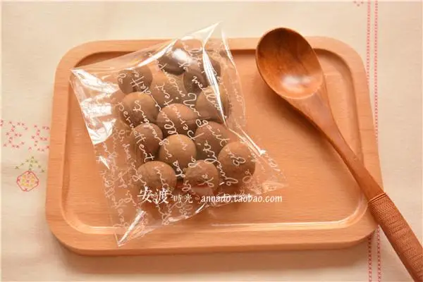 100 шт./лот пластиковые пакеты для упаковки прозрачный белый мешок печенья