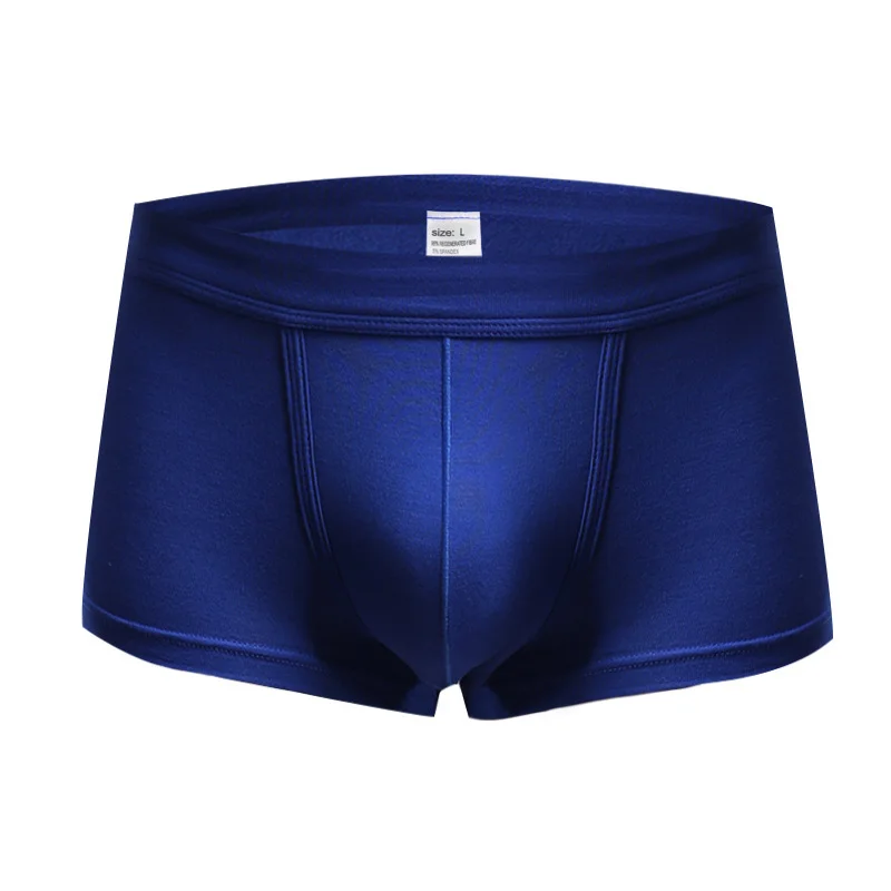Blue LUWCON 4 шт./лот мужские боксеры из модала удобное Мужское нижнее белье боксеры шорты Однотонные трусы мужские ST01 - Цвет: Blue